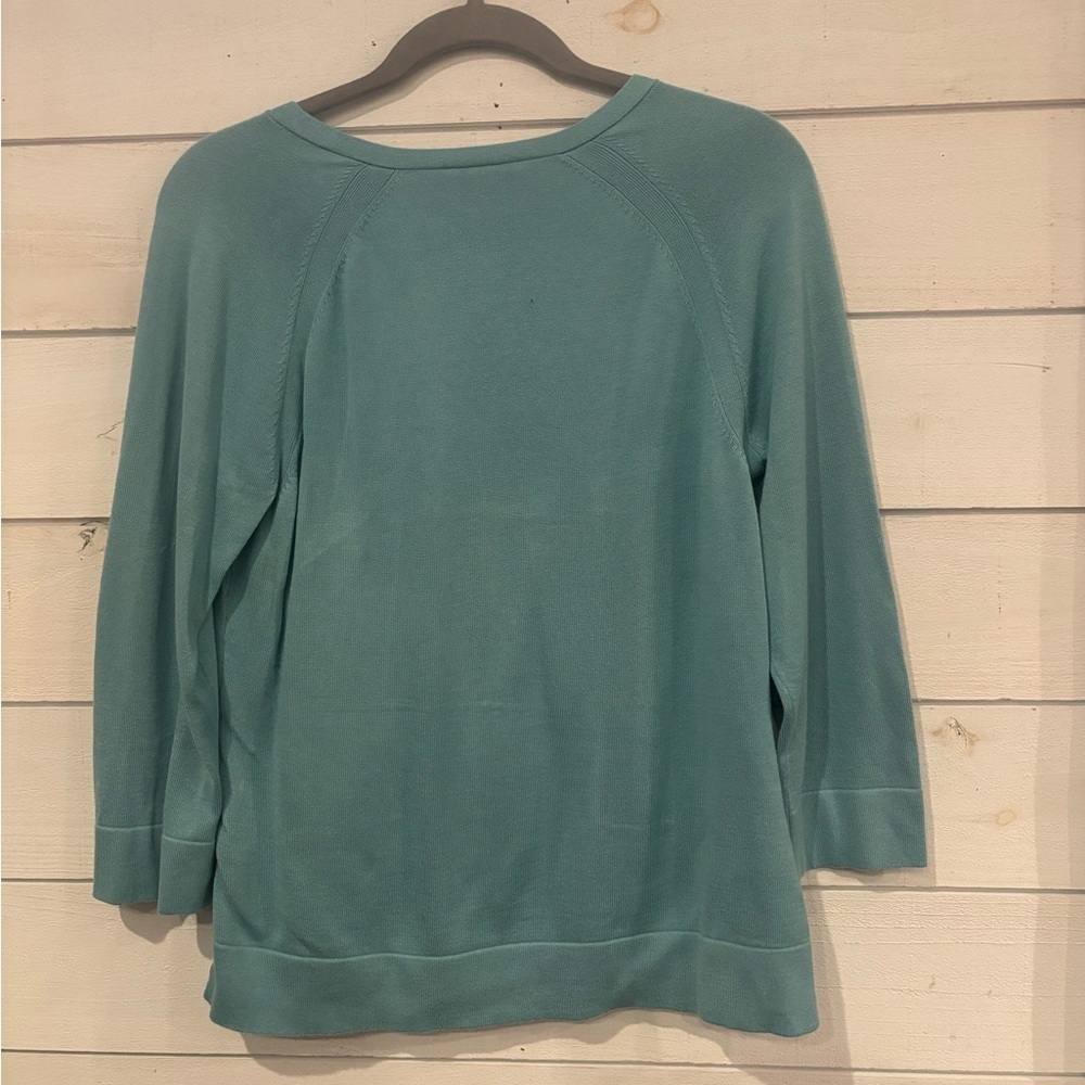 J. Jill NWT Enamel Blue top with Button Details in size small 100% cotton - Picture 3 of 15